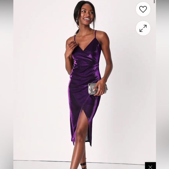 Lulus Dresses & Skirts - Lulu's Gotta Shine Deep Purple Velour Midi Dress